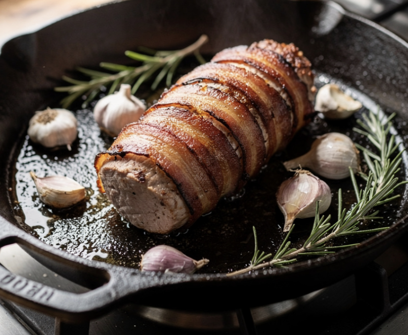 Filet Mignon de Porc au Lard et Choux de Bruxelles_3