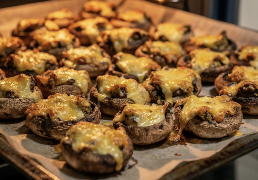 Champignons Farcis au Fromage Frais, Ail, Lardons et Parmesan_5