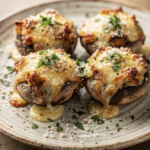 Champignons Farcis au Fromage Frais, Ail, Lardons et Parmesan_6